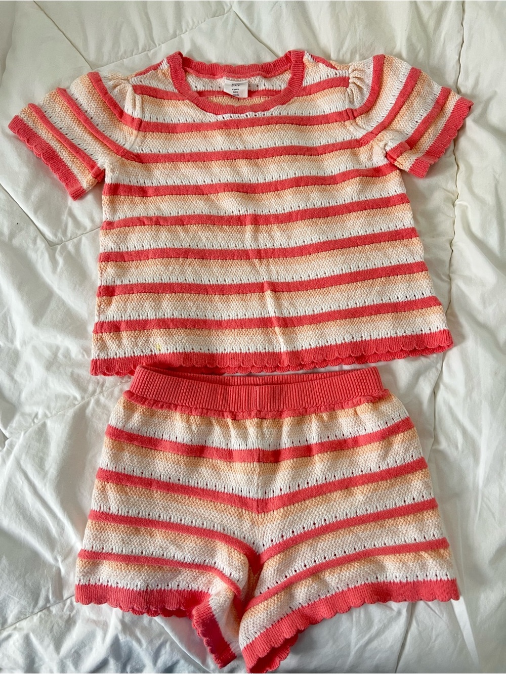 Stripe Crotchet Matching Set